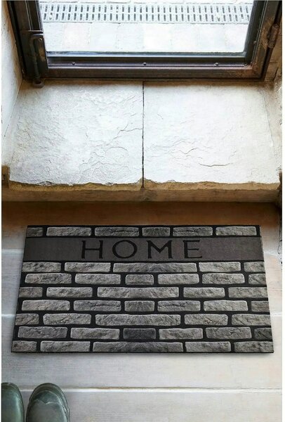 Covor HOME, 40x60 cm, forma dreptunghiulara, PVC, gri