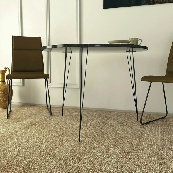 Masa SANDALF, negru cu efect de marmura, PAL melaminat, 90x90x75 cm