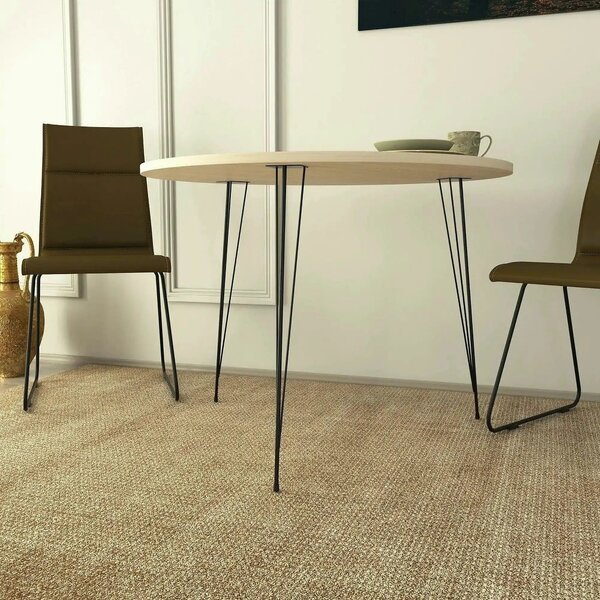 Masa SANDALF, stejar/negru, PAL melaminat/metal, 90x90x75 cm