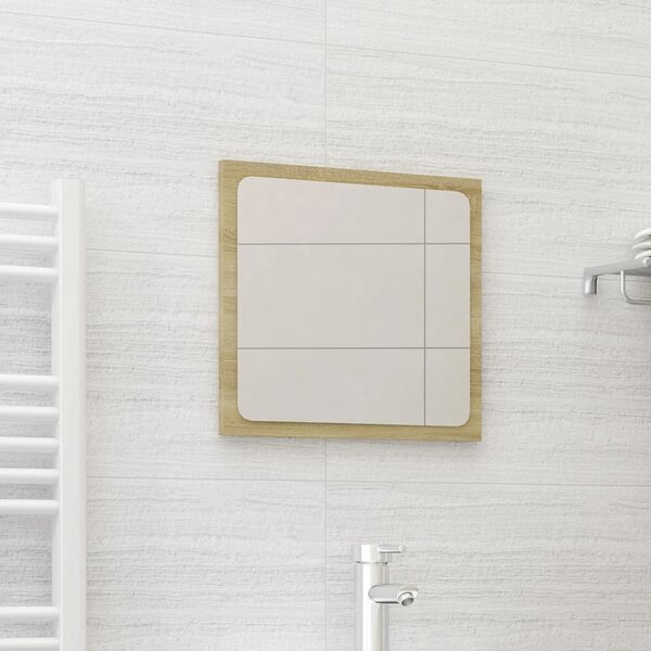Oglindă de baie, stejar sonoma, 40x1,5x37 cm, PAL