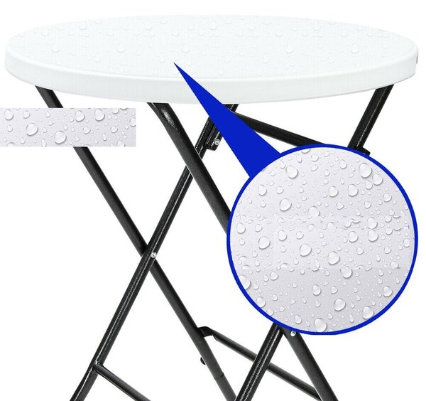 Masă de petrecere din plastic LYDA, Ø72x110cm, alb Casaria