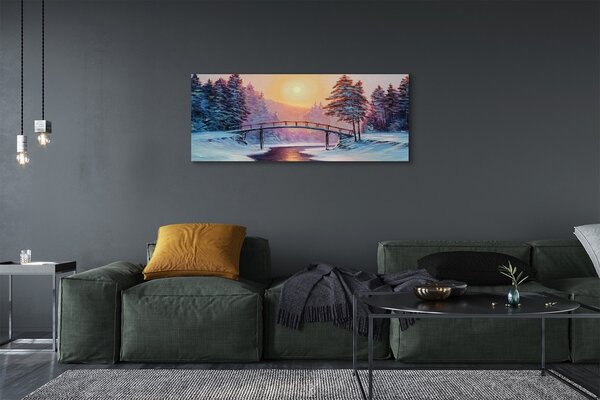 Tablouri canvas Iarnă copaci zăpadă est