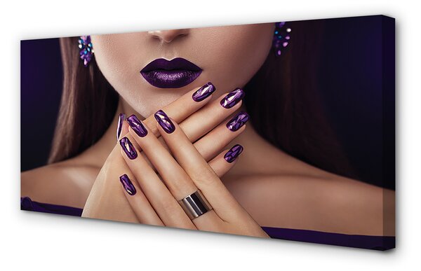 Tablouri canvas mâini de sex feminin buzele violet