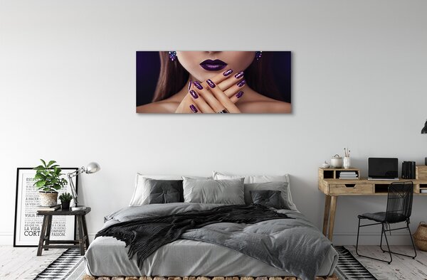 Tablouri canvas mâini de sex feminin buzele violet
