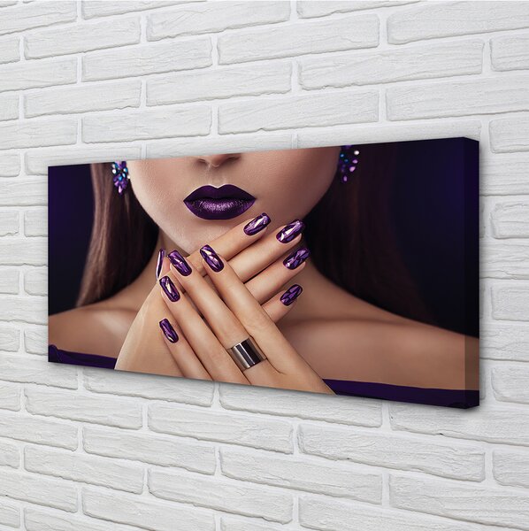Tablouri canvas mâini de sex feminin buzele violet