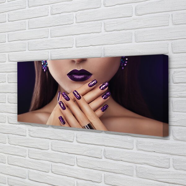 Tablouri canvas mâini de sex feminin buzele violet