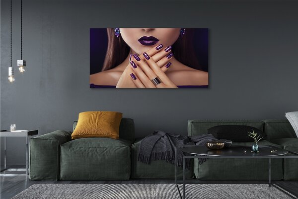 Tablouri canvas mâini de sex feminin buzele violet