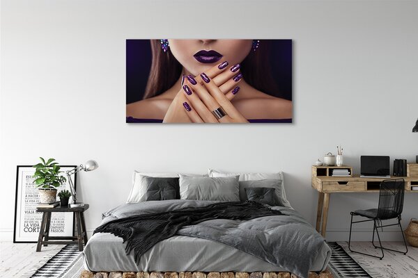 Tablouri canvas mâini de sex feminin buzele violet
