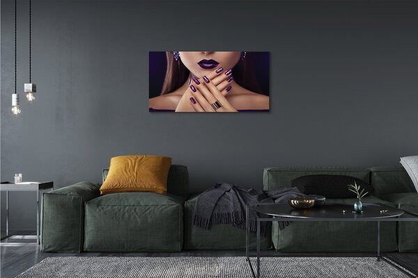 Tablouri canvas mâini de sex feminin buzele violet