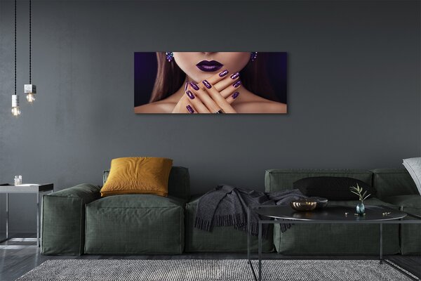 Tablouri canvas mâini de sex feminin buzele violet