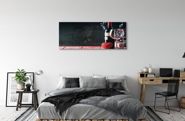 Tablouri canvas Inima de pahare de vin de sticlă