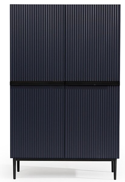 Comoda Nicole - MDF albastru marin / picioare negre