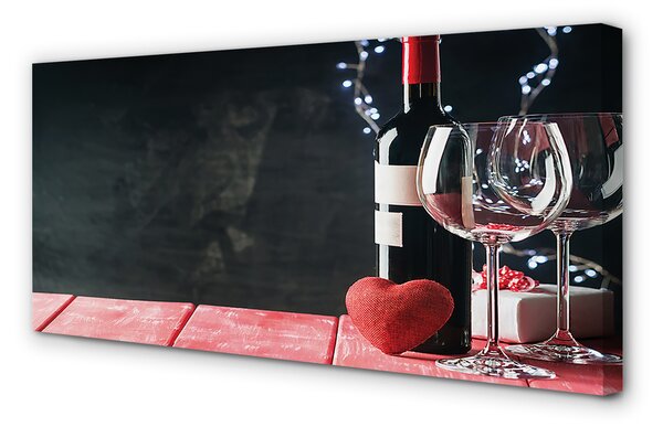 Tablouri canvas Inima de pahare de vin de sticlă