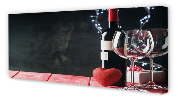 Tablouri canvas Inima de pahare de vin de sticlă