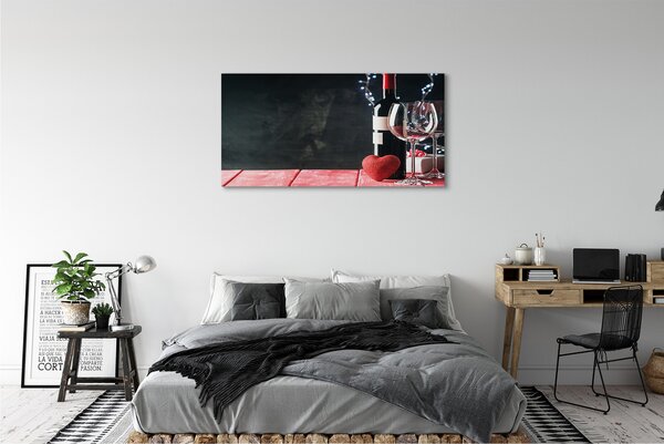 Tablouri canvas Inima de pahare de vin de sticlă