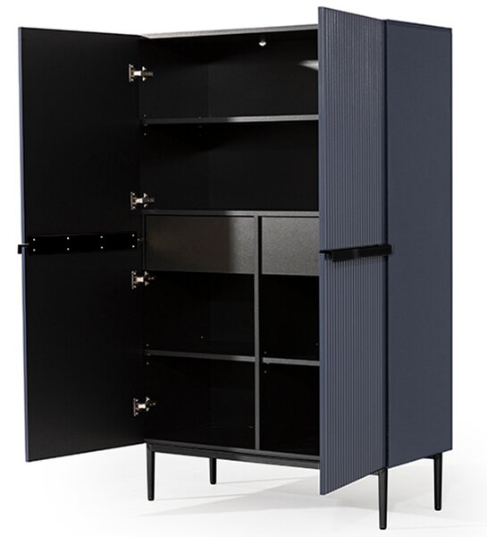 Comoda Nicole - MDF albastru marin / picioare negre