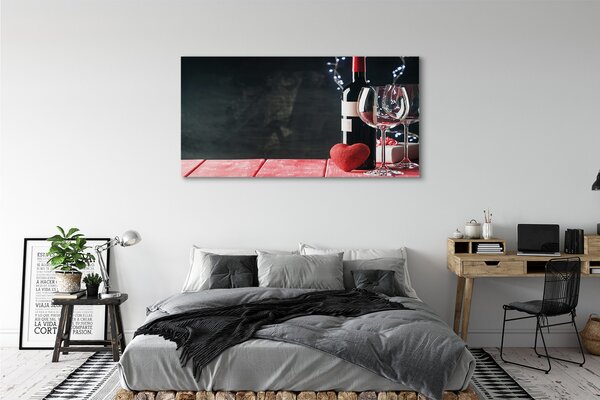 Tablouri canvas Inima de pahare de vin de sticlă