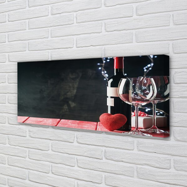 Tablouri canvas Inima de pahare de vin de sticlă