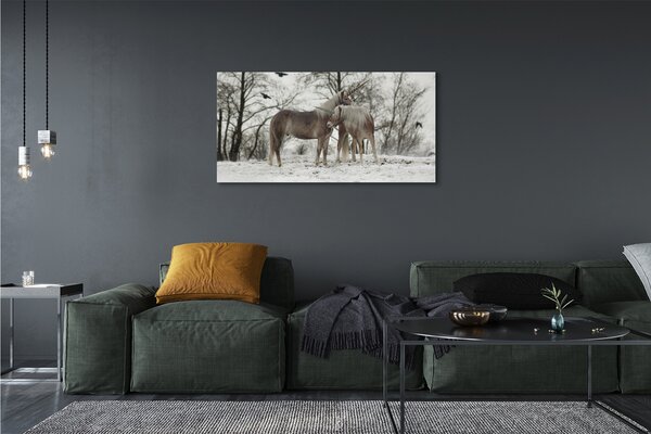 Tablouri canvas Iarna unicorni pădure