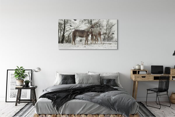 Tablouri canvas Iarna unicorni pădure