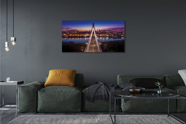 Tablouri canvas Varșovia pod râu panoramă