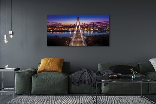Tablouri canvas Varșovia pod râu panoramă