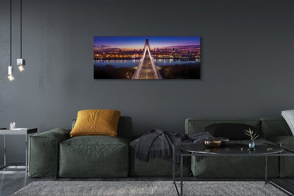 Tablouri canvas Varșovia pod râu panoramă