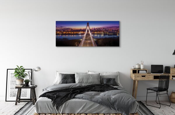 Tablouri canvas Varșovia pod râu panoramă