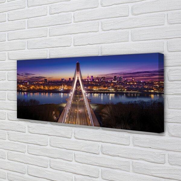 Tablouri canvas Varșovia pod râu panoramă