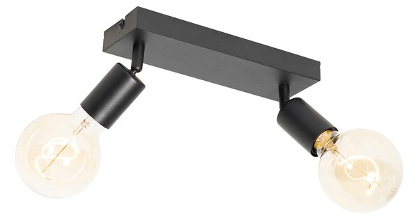 Spot modern negru dreptunghiular cu 2 lumini - Facil