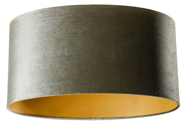 Abajur din catifea verde cu interior auriu oval 50/33/25