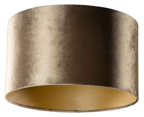 Abajur din catifea bronz cu interior auriu 35/35/20