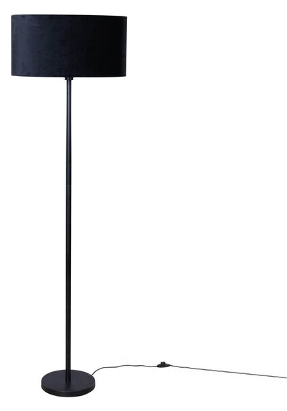 Lampă de podea neagră cu abajur oval din catifea 50cm - Simplo