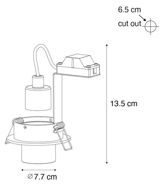 Set de 6 spoturi încastrate bronz închis GU10 35mm rotunde înclinabile - Installa