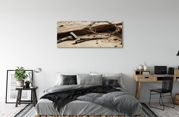 Tablouri canvas Crucea spini ciocan