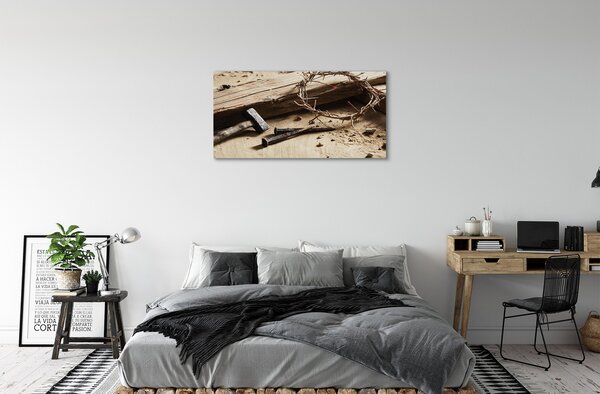 Tablouri canvas Crucea spini ciocan
