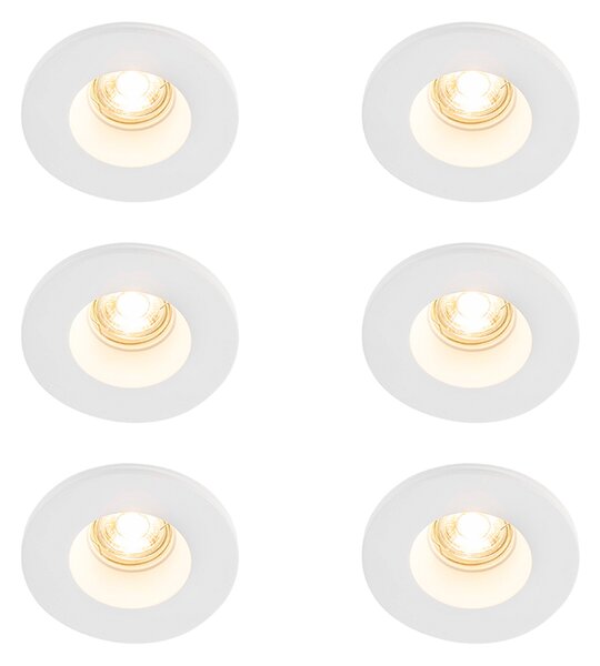 Set de 6 spoturi încastrate albe 13 cm rotunde - Gypsy Stucco
