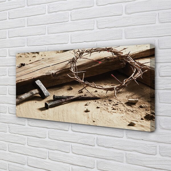 Tablouri canvas Crucea spini ciocan