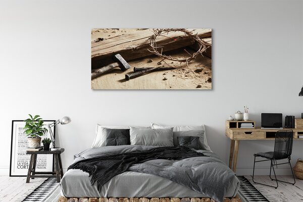 Tablouri canvas Crucea spini ciocan