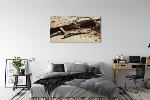 Tablouri canvas Crucea spini ciocan