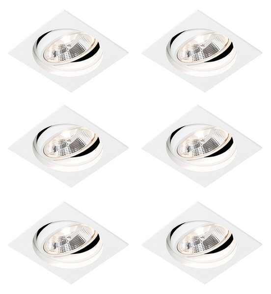 Set 6 becuri Spot modern încastrat alb reglabil - Chuck 111