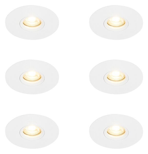 Set 6 becuri Spot modern încastrat alb 12 cm - Buco