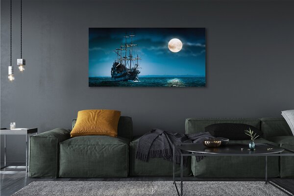 Tablouri canvas oraș Marea navă luna
