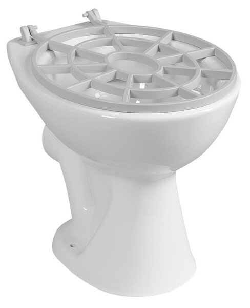 Aqualine Aqualine, Chiuvetă de sine stătătoare din ceramică cu grătar 36x47 cm, gunoi spate, alb, VKS02