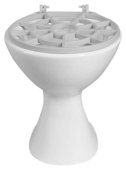 Aqualine Aqualine, Chiuvetă de sine stătătoare din ceramică cu grătar 36x47 cm, gunoi spate, alb, VKS02