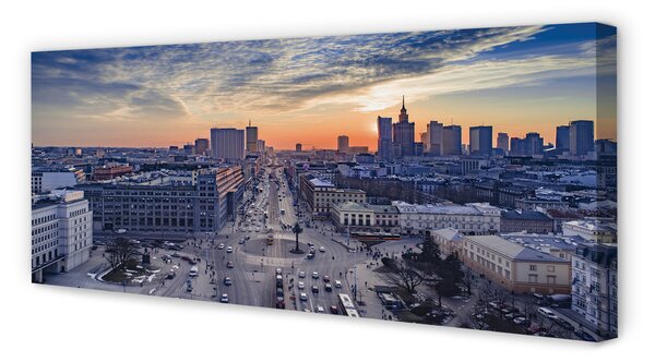 Tablouri canvas Varșovia zgârie-nori Apus de soare