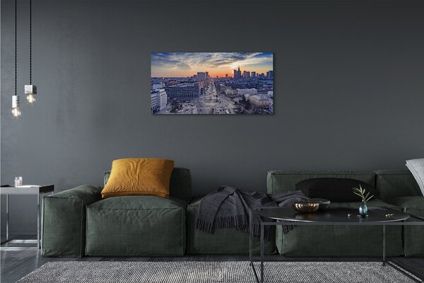 Tablouri canvas Varșovia zgârie-nori Apus de soare