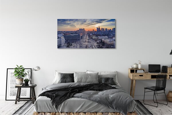 Tablouri canvas Varșovia zgârie-nori Apus de soare