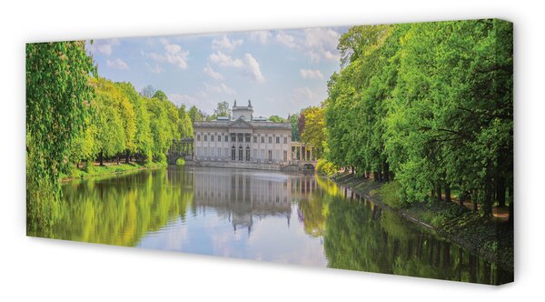 Tablouri canvas Palatul Varșovia a lacului de pădure