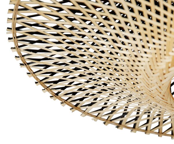 Lampa de podea modernă arcuită neagră cu abajur oriental și bambus 50 cm - XXL Rina